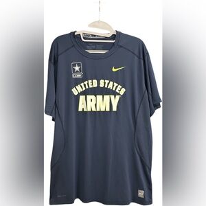 NIKE ARMY PRO COMBAT DRI FIT Navy Blue Short Sleeve Tee